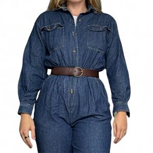 Vintage Denim Jumpsuit, Medium Denim full length jumpsuit, Studio 25